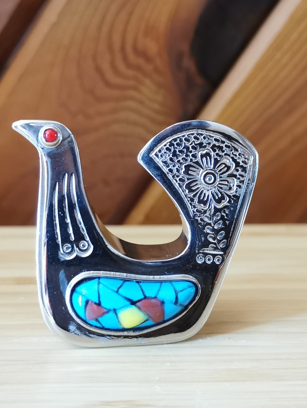 Vintage Joaquin Tinta Ecuador Silverplate Bird Sculpture MCM